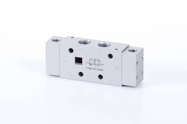 Distribuitor 5/2 bistabil - actionare pneumatica