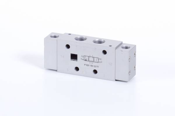 Distribuitor 5/3 centru presurizat, actionare pneumatica - temperaturi scazute