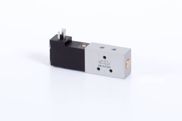 Distribuitor 5/2 electric, monostabil, montaj in linie tip MD