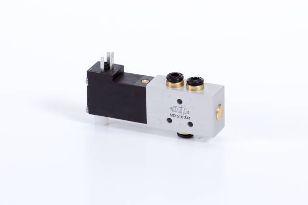 Distribuitor 5/2 electric, monostabil, montaj in linie tip MD
