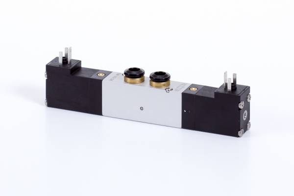 Distribuitor 5/3 electric, montaj pe placa, centru exhaustat,  porturi distribuitor, tip MD