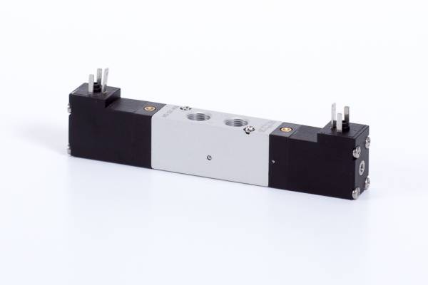 Distribuitor 5/3 electric, montaj pe placa, centru presurizat,  porturi distribuitor, tip MD