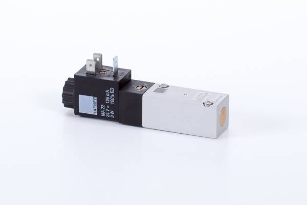 Distribuitor 5/2 electric, monostabil, montaj pe placa, tip MH, porturi placa