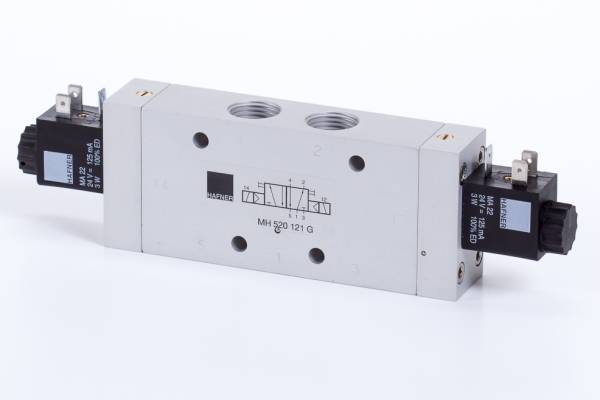 Distribuitor 5/2 electric, bistabil, montaj linie/placa, G 1/2, 3000 l/min