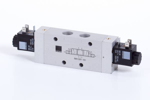 Distribuitor 5/3 electric, centru presurizat tip MH