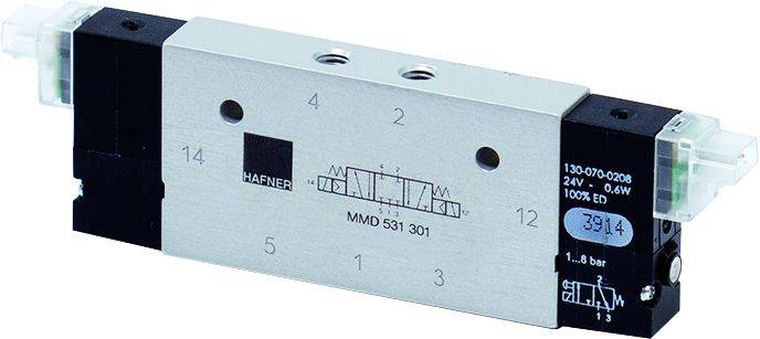 Distribuitor 5/3 centru inchis - montaj in linie