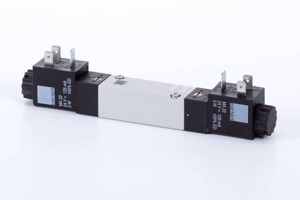 Distribuitor 5/3 electric, centru exhaustat, montaj placa - temperaturi scazute