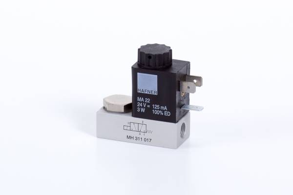 Distribuitor 3/2 electric, monostabil - Banjo, NC, porturi G 1/8, banjo G 1/4, M5, 50 l/min