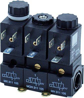 Distribuitor 3/2 electric, monostabil - Banjo, NO, porturi G 1/4, G 1/8, 60 l/min