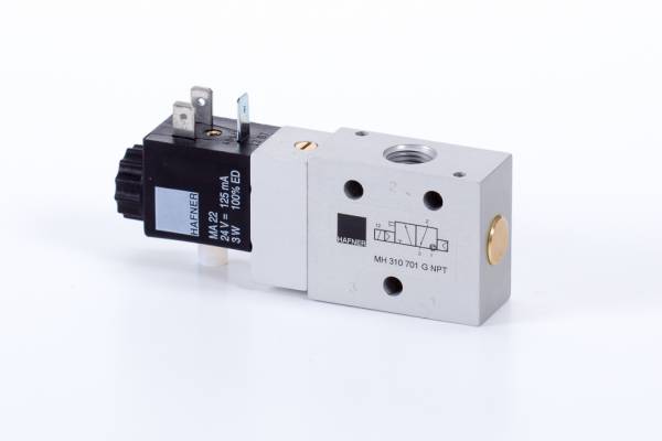 Distribuitor 3/2 electric, monostabil, montaj in linie-placa tip MH