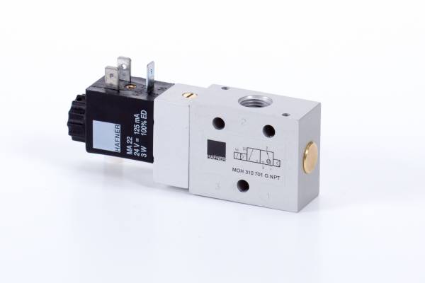 Distribuitor 3/2 electric, monostabil, montaj in linie-placa tip MH