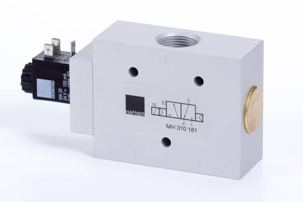 Distribuitor 3/2 electric, monostabil, montaj in linie tip MH, NC, G 3/4, 6000 l/min