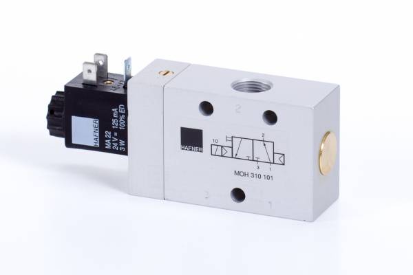 Distribuitor 3/2 electric, monostabil, montaj in linie tip MH, NO, G 3/8, 2250 l/min