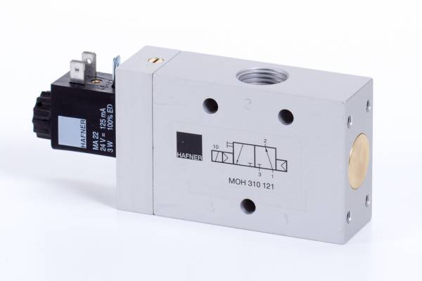 Distribuitor 3/2 electric, monostabil, montaj in linie tip MH, NO, G 1/2, 3000 l/min