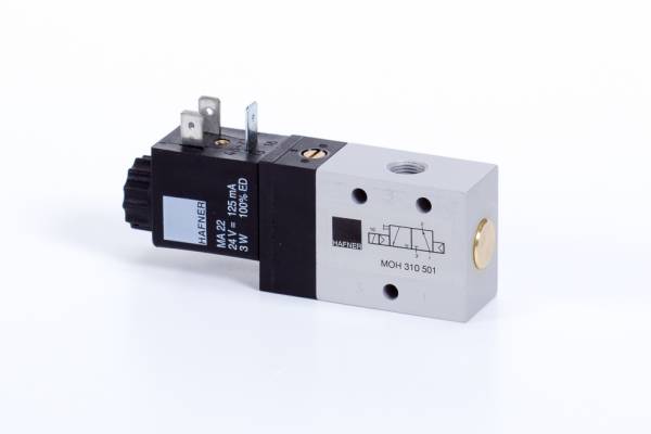 Distribuitor 3/2 electric, monostabil, montaj in linie tip MH, NO, G 1/8, 650 l/min