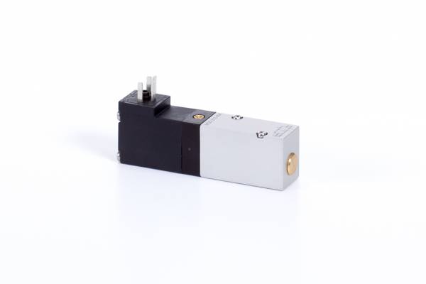 Distribuitor 3/2 electric, monostabil, montaj pe placa-baterie, porturi placa