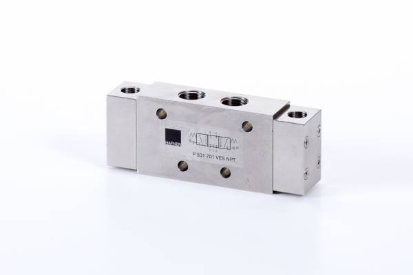 Distribuitor 5/3 pneumatic, centru presurizat - INOX