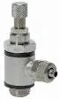 Drosel metalic cu filet exterior cilindric si conector push-on, reglaj cu surub, droselizare furtun - filet