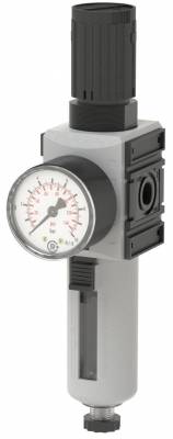 Filtru regulator cu pahar policarbonat, protectie pahar si manometru, G 1/4&QUOT;, 0,1 - 2 bar, 2000 l/min, automat, seria Future