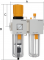 Grup preparare aer FR+L G 3/8&QUOT;, 1800 l/min, purjare automata, manometru patrat - seria SMART