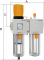Grup preparare aer FR+L G 3/4&QUOT;, 3800 l/min, purjare manuala, manometru patrat - seria SMART