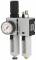 Grup preparare, 2 piese, pahar policarbonat si protectie pahar, manometru standard, G 1/4&QUOT;, 0,2 - 4 bar, 1750 l/min, automat, seria Future