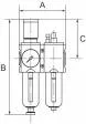Grup preparare, 2 piese, pahar policarbonat si protectie pahar, manometru standard, G 3/4&QUOT;, 0,5 - 8 bar, 12000 l/min, automat, seria Future