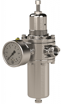 Filtru regulator din Inox, cu descarcare, G 1/2, 1-15 bar, max 50 bar, 3000 l/min