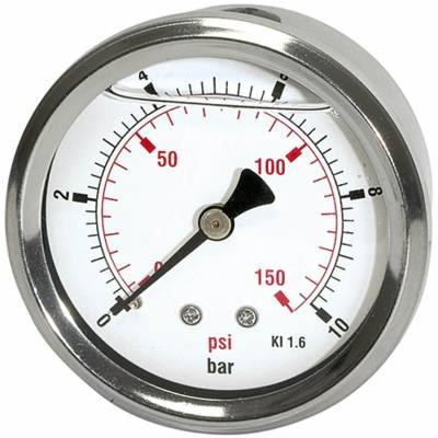 Manometru cu glicerina, inox / alama, 0 - 4 bar/ 0 - 60 psi, axial G 1/4&QUOT;, Ø63