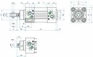 Cilindru standard dubla actiune magnetic cu amortizare, piston 100 mm, cursa 130 mm