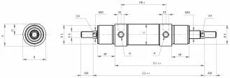 Cilindru rotund dubla actiune magnetic cu tija bilaterala