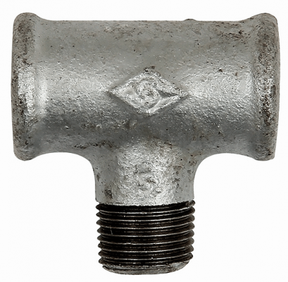 Conector T cu 2 filete interioare Rp 1&QUOT; si un filet exterior R 1&QUOT;, din fonta maleabila