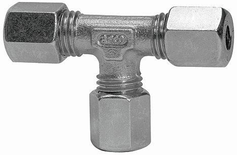 Fiting T de legatura, tub Ø14mm, 630bar, otel galvanizat