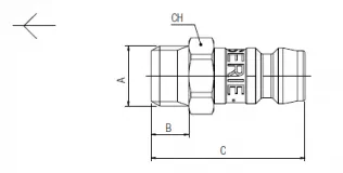 Adaptor DN6 cu filet exterior cilindric