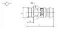 Adaptor cu supapa DN6 si filet exterior cilindric
