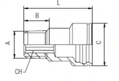 Cupla cu filet exterior conic