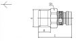 Adaptor DN9 cu filet exterior cilindric
