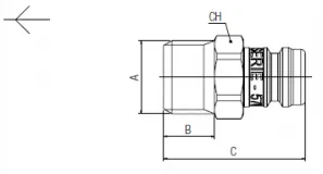 Adaptor DN9 cu filet exterior cilindric