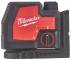 Nivela laser in cruce cu functie de plumb, fascicul verde, reincarcabila REDLITHIUM USB - Milwaukee L4 CLLP-301C