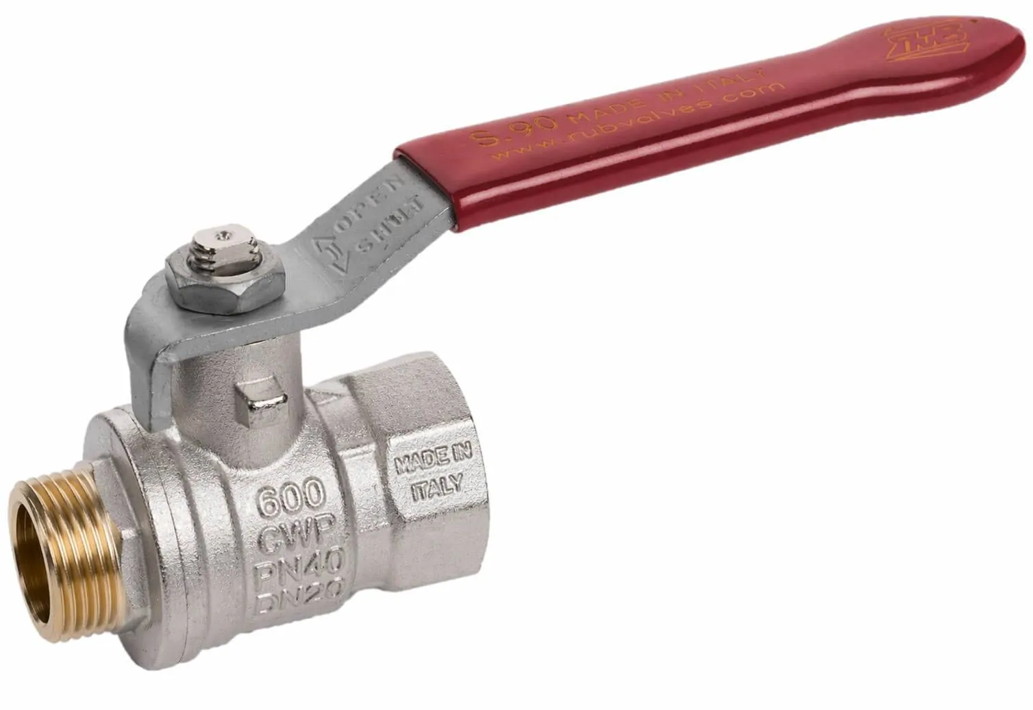 Robinet cu bila standard, maneta, filet interior-exterior, orificiu complet