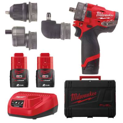 Masina de gaurit M12 Fuel subcompacta cu percutie si mandrina detasabila - M12 FPDXKIT-202X