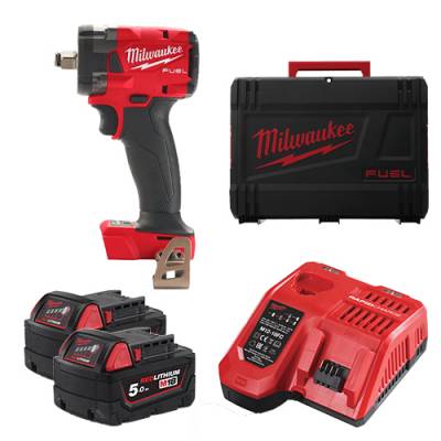 Cheie de impact 1/2″ M18 FUEL compacta cu inel de fixare - Milwaukee M18 FIW2F12-502X
