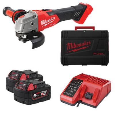 Polizor unghiular 125 mm cu franare si comutator culisant M18 Fuel - Milwaukee M18 FSAG125XB-502X