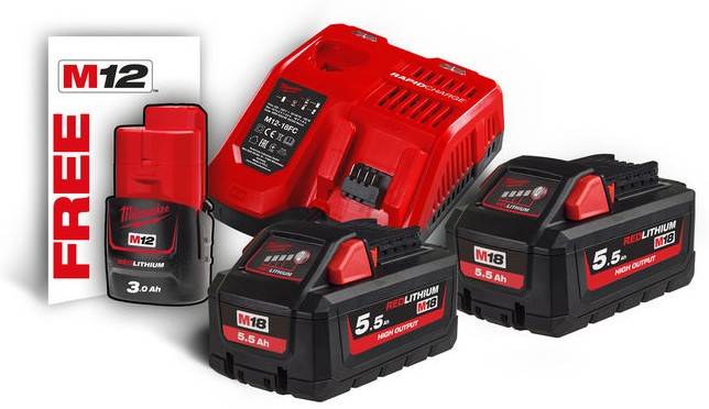 Set acumulatori M18 High Output - Milwaukee M18 HNRG-552