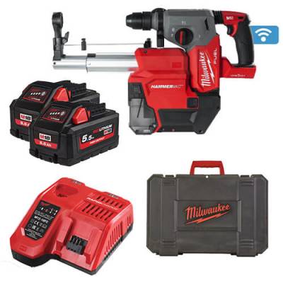 Ciocan rotopercutor SDS-Plus 26 mm cu 4 functii, mandrina FIXTEC, ONE-KEY M18 FUEL cu extractor de praf - Milwaukee M18 ONEFHXDEL-552C