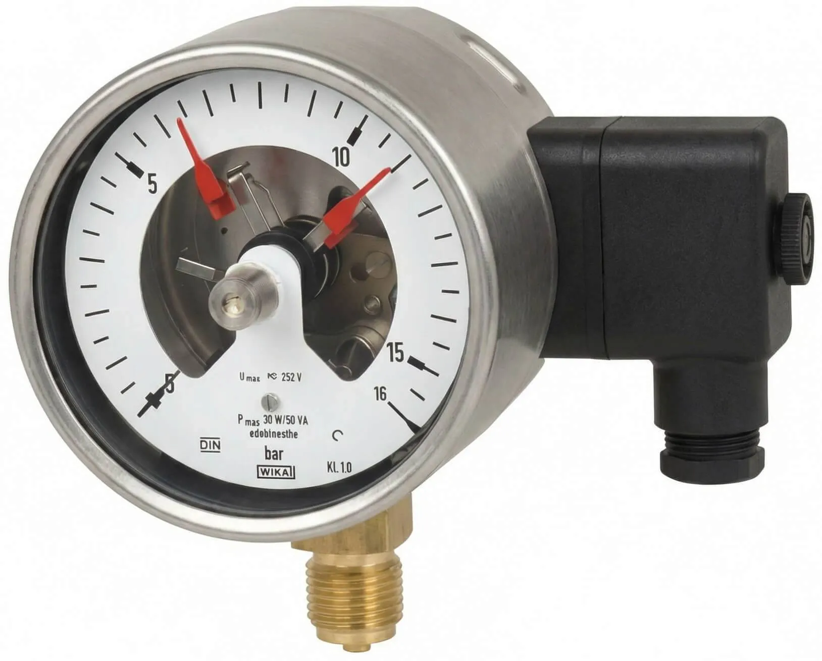 Manometru cu contact, atac radial