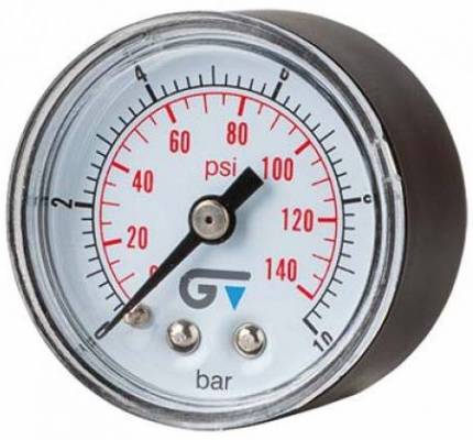 Manometru standard, atac axial, scala dubla 0 - 10 bar/ 0 - 150 psi, Ø40, G 1/8