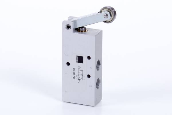 Distribuitor 5/2 actionare mecanica, cu rola - INOX