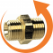 Niplu egal cu filet pe stanga G 1/4&QUOT;, PN 25, alama