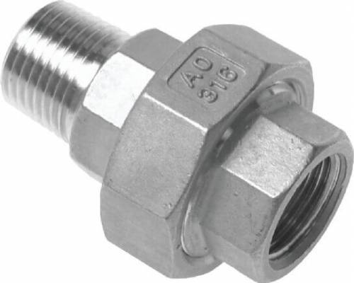 Niplu detasabil cu filet int. G 1/2&QUOT;-ext R 1/2&QUOT;, etansare conica, inox AISI 316